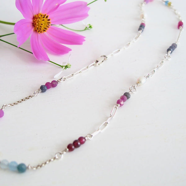 Colourful Genuine Gemstone Link Necklace – Vicki Westgate Fine